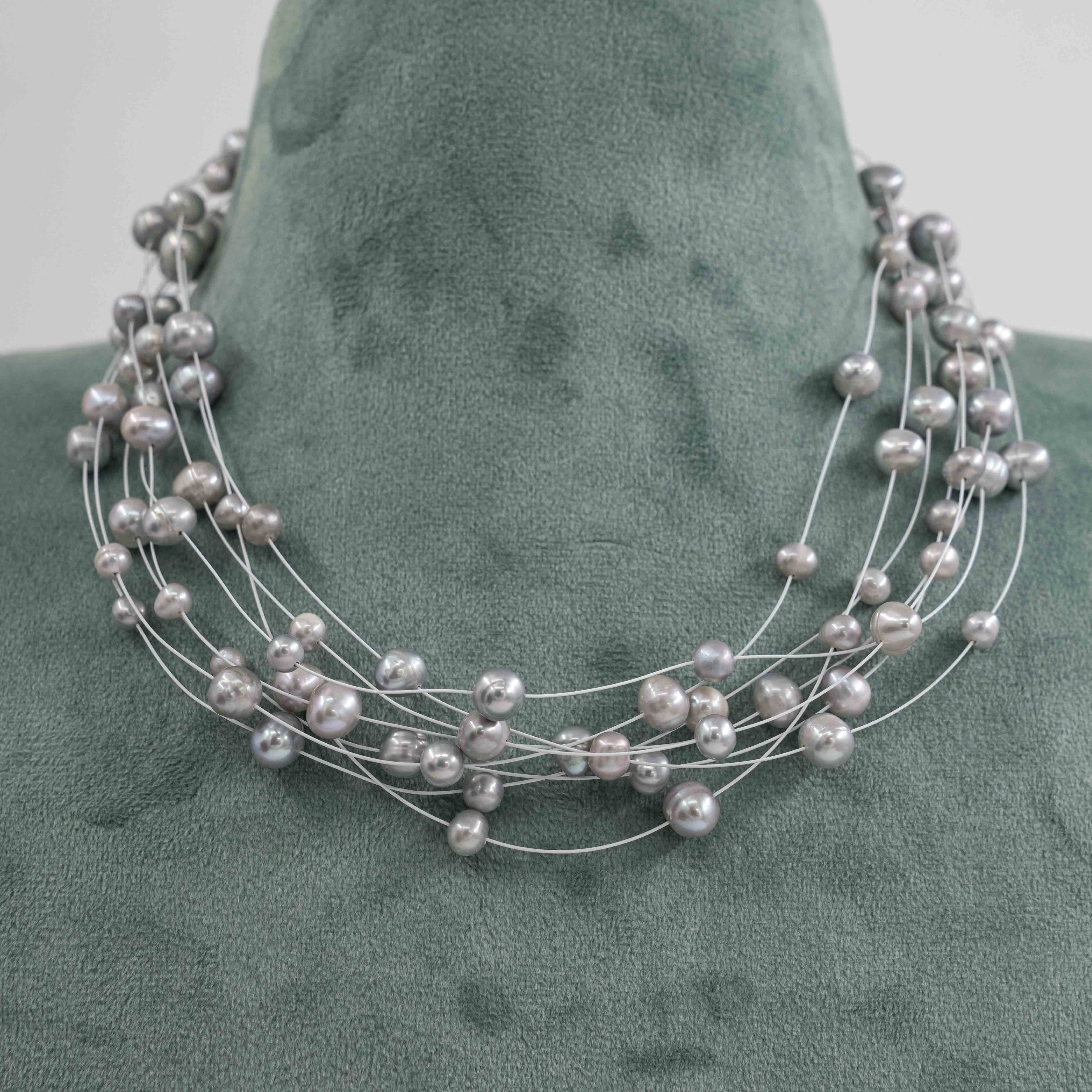 The Pearl Atelier by Kabra Pearls - 8 Layered Pearl Fancy Chain